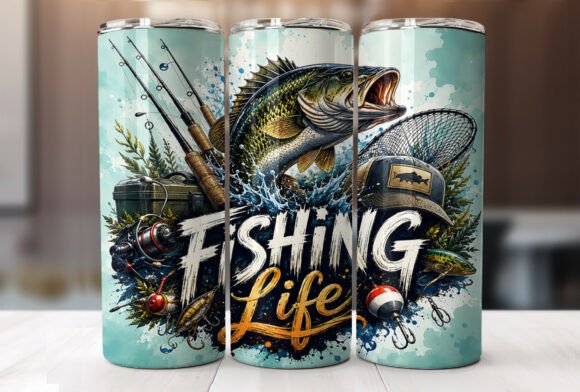 Download Fishing Life Tumbler Wrap Sublimation - Tumbler wrap Collection
