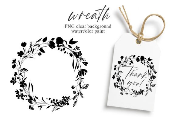 Download Wreath Black Flowers, Leaf, Frame, Logo. - Frame Collection