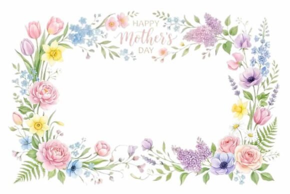 Download Botanical Border Frame Spring Mother's - Frame Collection