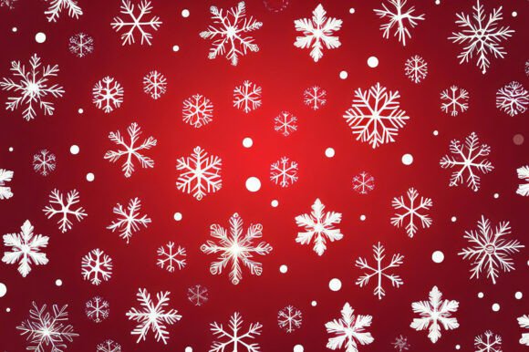 Download A Red Background with White Snowflakes - White Collection
