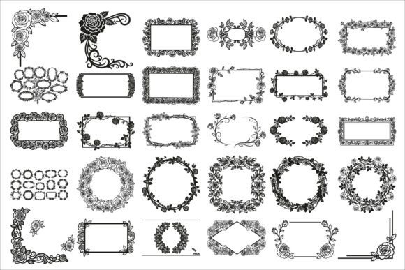 Download Elegant Rose Frame Laser Cut Design - Frame Collection