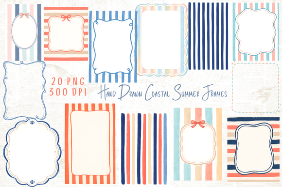 Download Hand Drawn Coastal Summer Frames PNG - Frame Collection