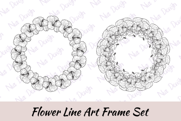 Download Hibiscus Flower Frame Lineart SVG - Frame Collection