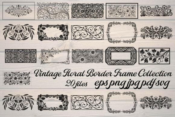 Download Vintage Floral Border Frame Collection - Frame Collection