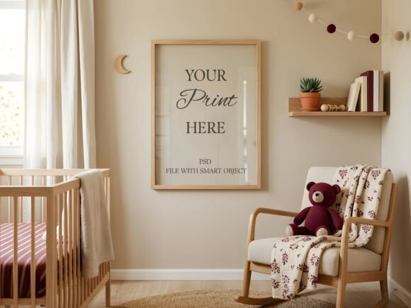 Download Nursery Rocking Chair Wood Frame Mockup - Frame Collection