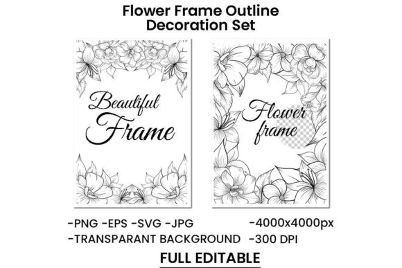 Download Flower Outline Frame Border Decoration - Frame Collection