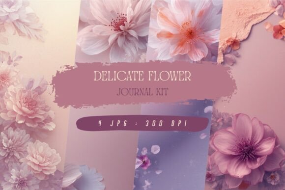 Download Delicate Flower Journal Kit, Wallpaper - Delicate Collection