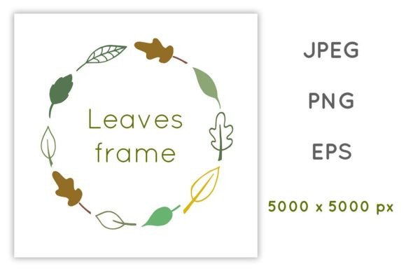 Download Simple Round Doodle Leaf Frame - Frame Collection