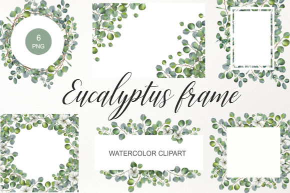 Download Watercolor Eucalyptus Frame Clipart PNG - Frame Collection