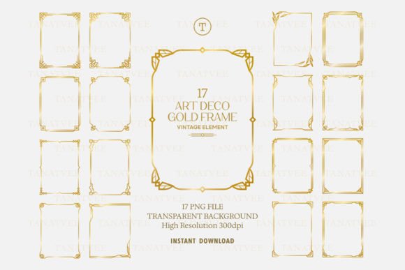 Download 17 Gold Art Deco Frame Clipart Volume 1 - Frame Collection