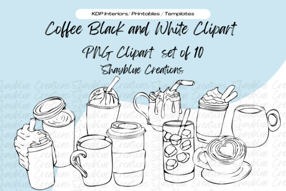 Download Coffee Black and White Clipart Doodles - White Collection