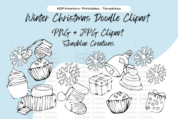 Download Winter Christmas Black and White Clipart - White Collection