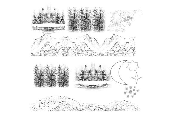 Download Northern Lights Black and White Clipart - White Collection