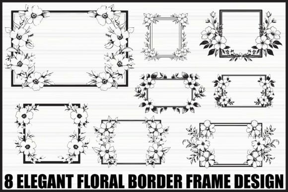 Download 8 Elegant Floral Border Frame Bundle - Frame Collection