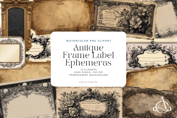 Download Antique Frame Label Ephemeras - Frame Collection