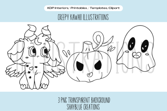 Download Creepy Kawaii Black and White Clipart - White Collection