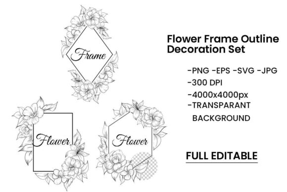 Download Frame Decoration with Flower Outline - Frame Collection