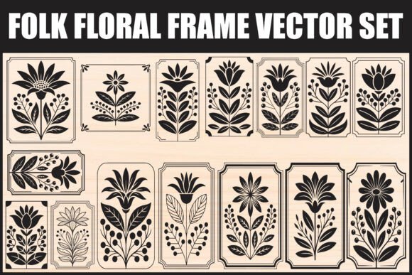 Download Folk Floral Frame Vector Set - Frame Collection