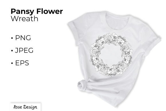 Download Monochrome Pansy Flowers Wreath or Frame - Frame Collection