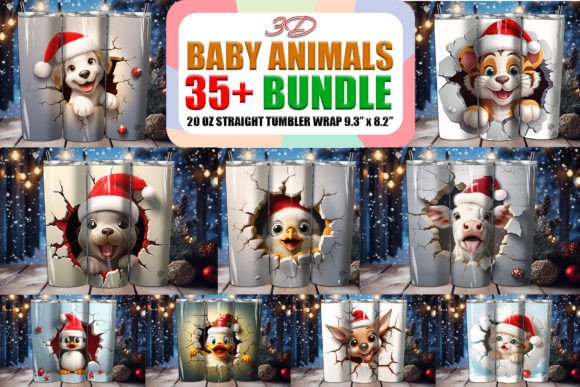 Download X-mas Baby Animals Tumbler Wrap Bundle - Tumbler wrap Collection