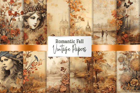 Download Vintage Autumn Scrapbooking Papers, Junk - Scrapbooking paper Collection