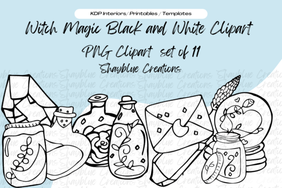 Download Witch Magic Black and White Clipart - White Collection