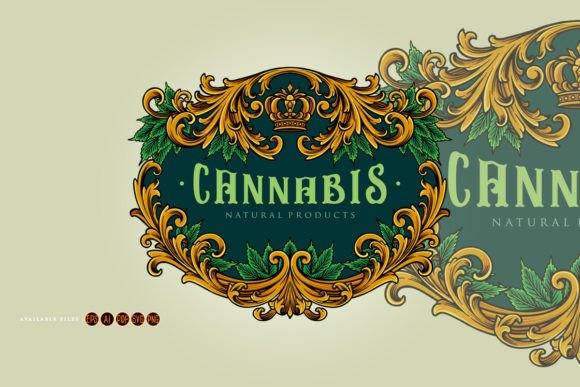 Download Elegant Frame Vintage Cannabis Flourish - Frame Collection