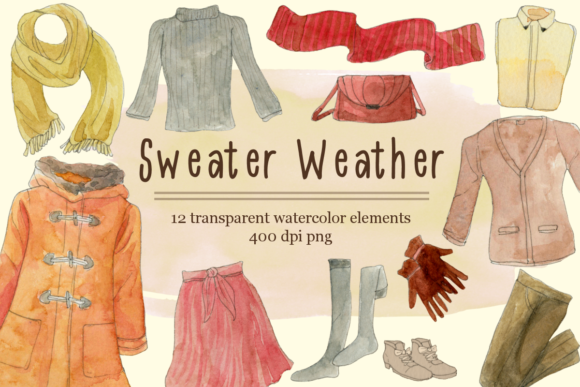Download Watercolor Fall Fashion Clipart Set - Fall fashion clipart Collection