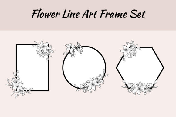Download Lily Flower Lineart Frame Bouquet SVG - Frame Collection