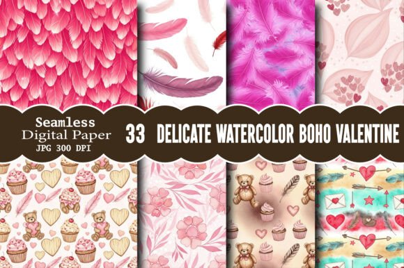 Download Delicate Watercolor Boho Valentine - Delicate Collection
