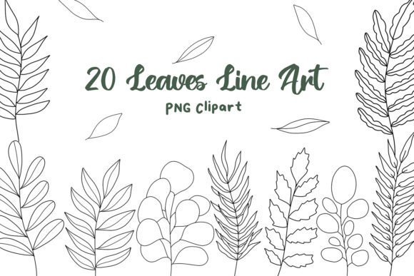 Download Leaves Line Art Black and White Clipart - White Collection