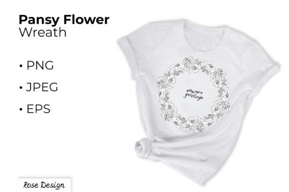 Download Monochrome Pansy Flowers Round Frame - Frame Collection