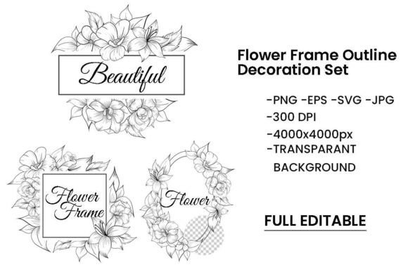 Download Flower Frame Outline for Decoration - Frame Collection