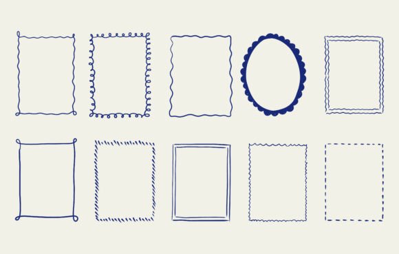 Download Stamp Hand Draw Line Frames - Frame Collection
